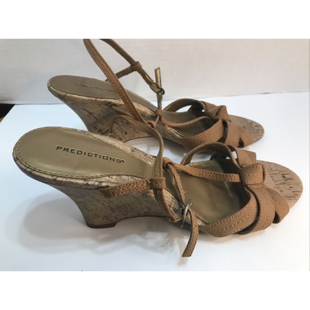 PREDICTIONS  Open Toe Wedge Summer Sandals Caramel